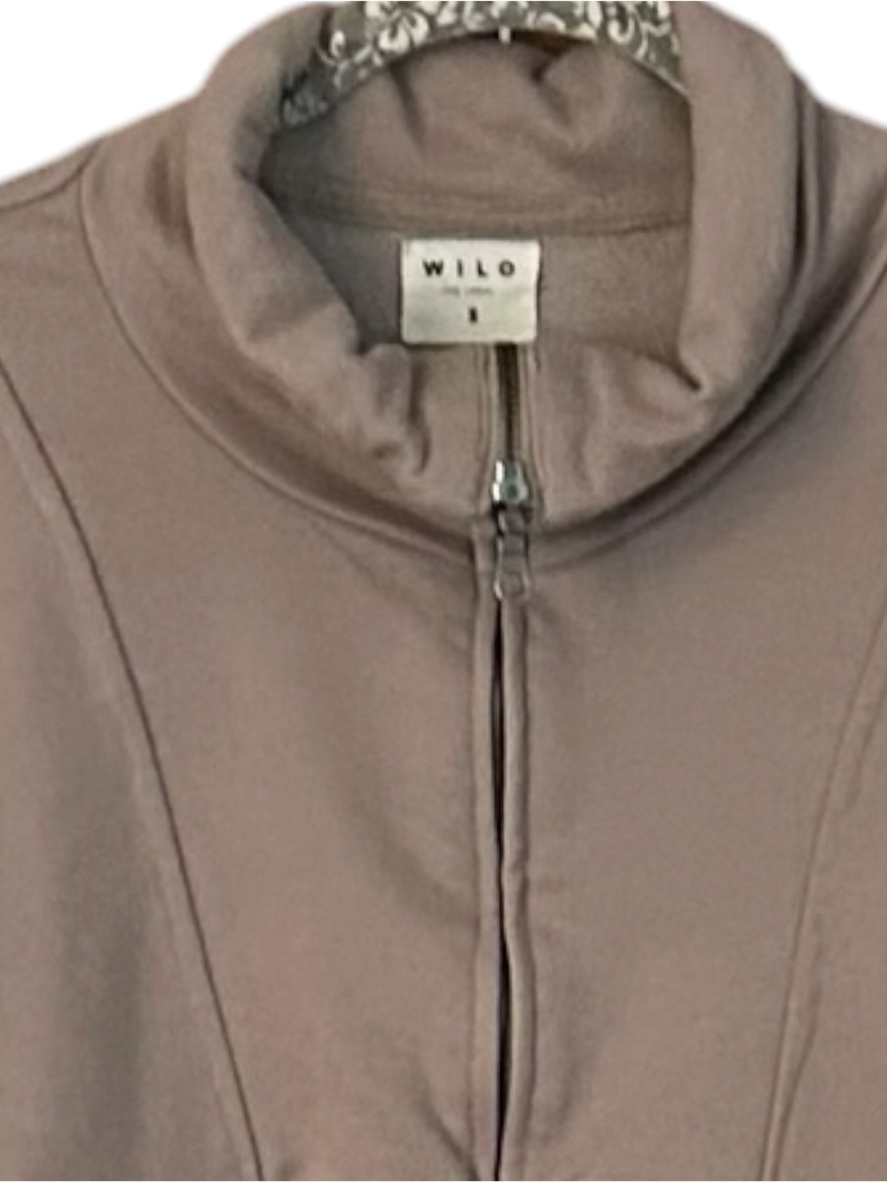 WILO the Label Half Zip Pullover Sweatshirt Mushroom Taupe Scuba Oversized Size - Picture 4 of 8